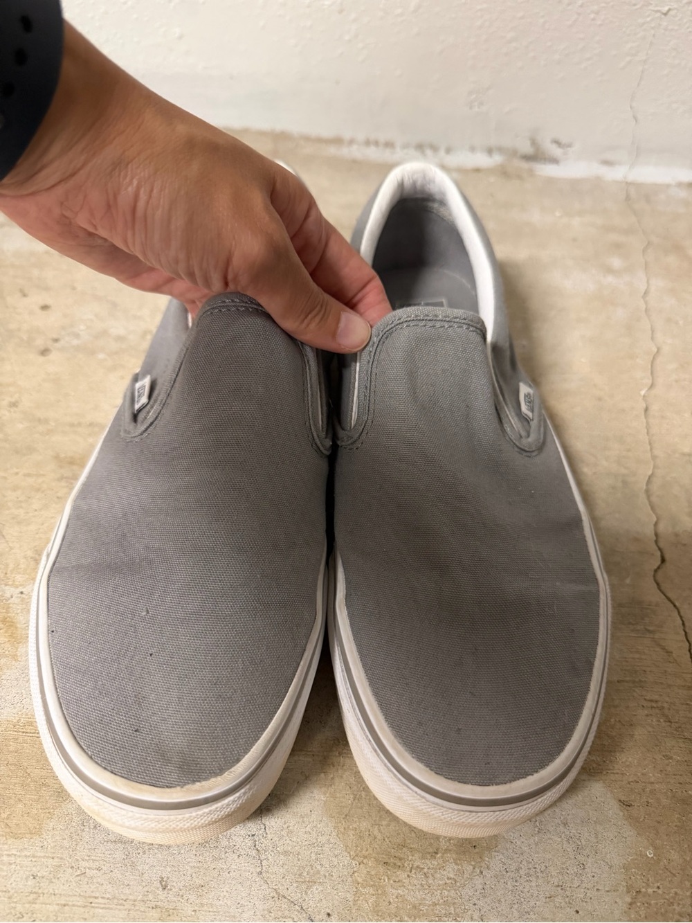 Gray Slip On Vans Shoes Womens Size 9